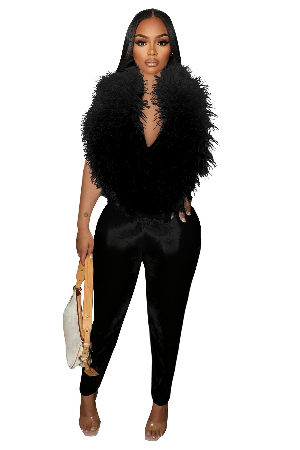 WOMEN FASHION OPEN BACK HALTER JUMPSUIT