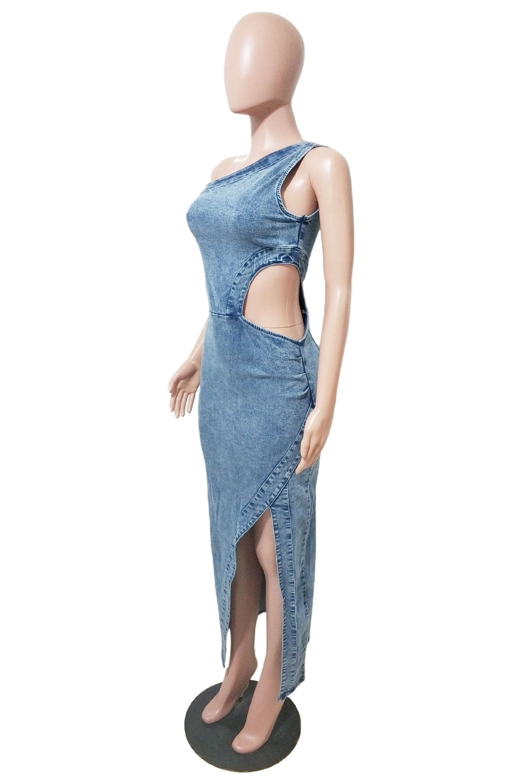 WOMEN FASHION DENIM LONG MAXI DRESS