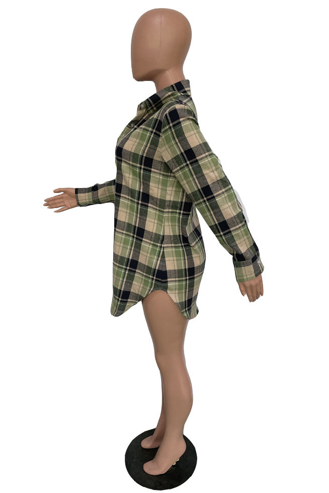 WOMEN FASHION CASUAL COLLARED SHIRT DRESS CARDIGAN