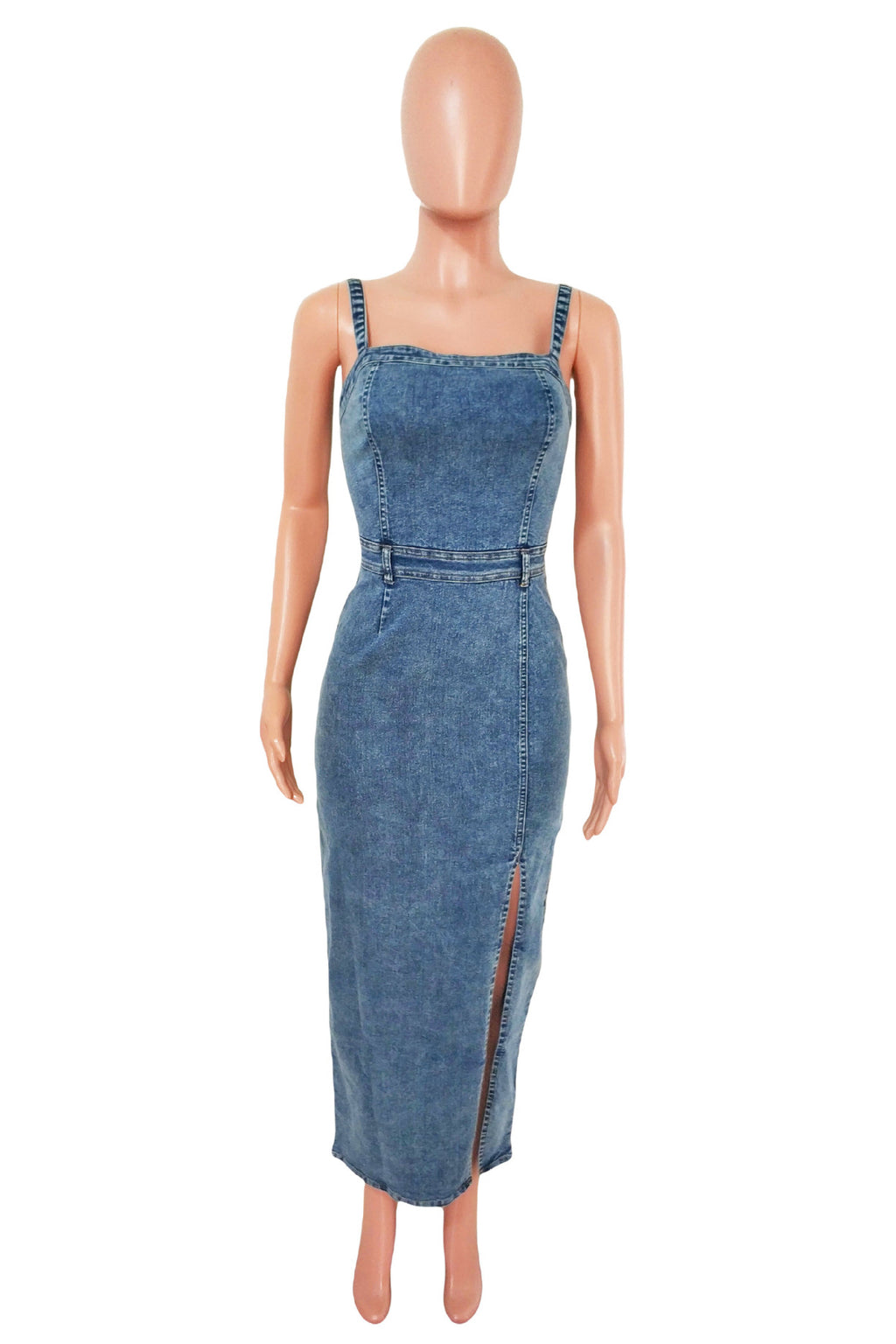 WOMEN FASHION DENIM LONG MAXI DRESS