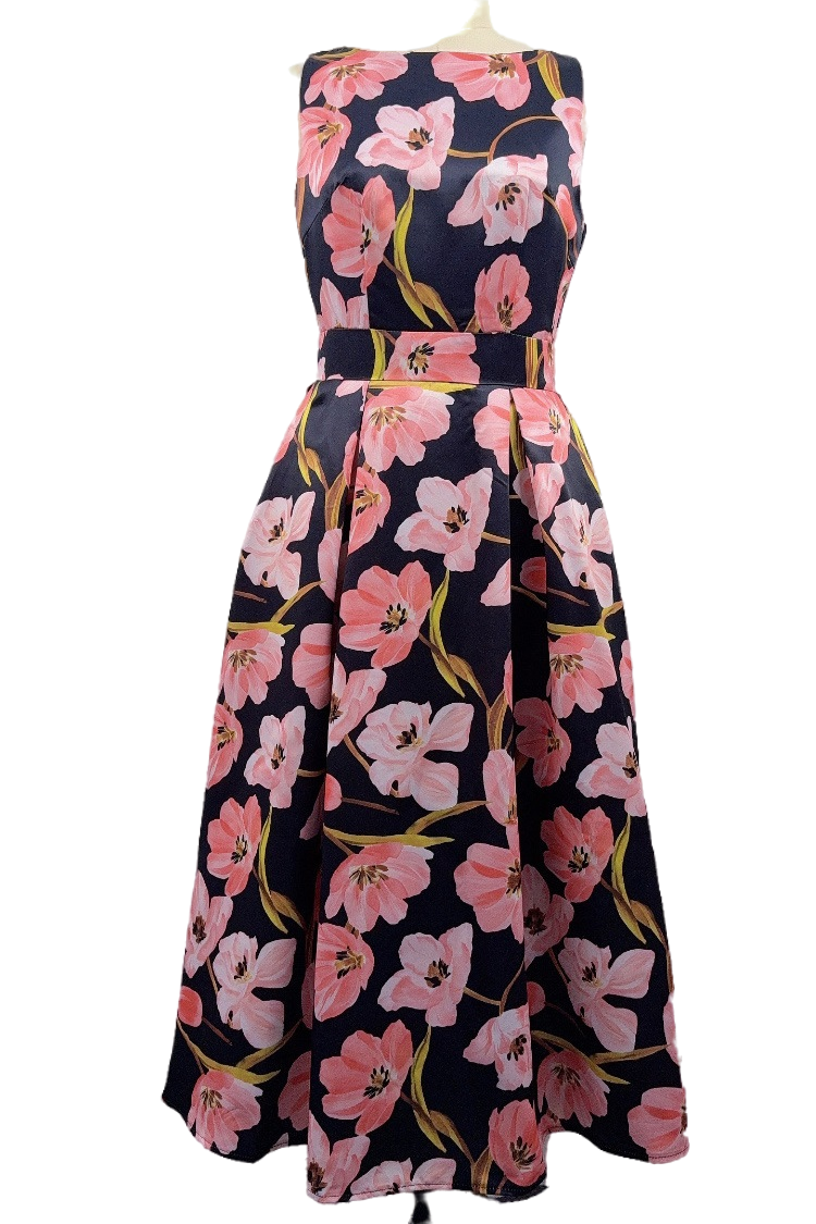 WOMEN FASHION PARTY MIDI LONG SLEEVELESS DRESS
